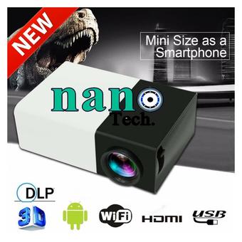 Nanotech 2016 มินิโปรเจคเตอร์ขนาดพก LED Projector รองรับ USB/SD/AV/HDMI - สีขาวดำ