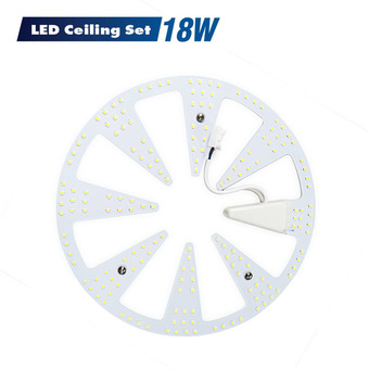 Lighttrio (12ชิ้น)หลอดไฟแอลอีดี LED เพดานแบบกลมสำหรับเปลี่ยนโคมซาลาเปาเดิม Daylight 18 วัตต์ Pack 12