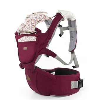 Aiebao เป้อุ้มเด็ก ที่นั่งคาดเอว hipseat+carrier รุ่น Fleur (Red)