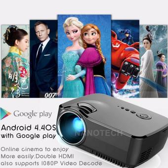 Nanotech 2016 NEW LED Projector กับ Google Playแบบพกพา ระบบ Android 4.4 - สีดำ