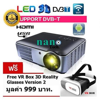 Nanotech โปรเจคเตอร์ Full hd LED หลอด 3D HD Projector WXGA All in One แถมฟรี แว่นตา 3 มิติ