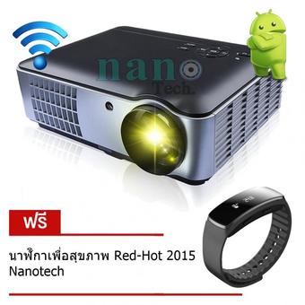 Nanotech โปรเจคเตอร์ HD 2800 Lumens ALL In One รุ่น 806 (สีดำ) ฟรี นาฬิกาเพื่อสุขภาพ Red-Hot 2015 (สีดำ)