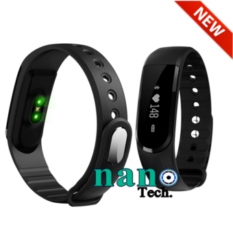 Nanotech New 2016 Sport Smart Wrist Band Heart Rate Bracelet Smartband - Pedometer Remote Control SMS Reminder Anti-Lost - สีดำ