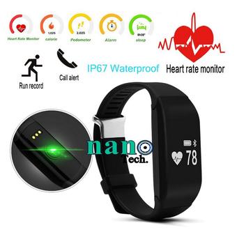 Nanotech สมาร์ทวอทHeart Rate Monitor บลูทูธออกกำลังกายติดตามสายรัดข้อมือสำหรับ IOS Android - สีดำ