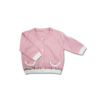 Cozi Co. เสื้อ Hand Knitted เด็ก 3-6 เดือน - สีชมพู/ขาว