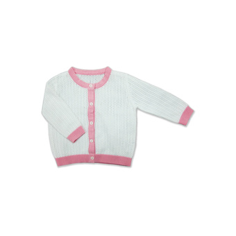 Cozi Co. เสื้อ Hand Knitted เด็ก 3-6 เดือน (สีขาว/ชมพู)