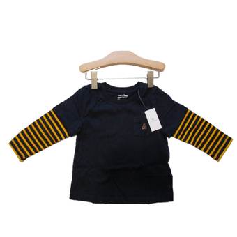 Baby Gap เสื้อยืดแขนยาว สีน้ำเงิน มีลายที่แขน
