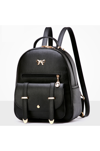 Little Bag กระเป๋าเป้สะพายหลัง กระเป๋าเป้เกาหลี กระเป๋าสะพายหลังผู้หญิง backpack women รุ่น LP-080 (สีดำ)