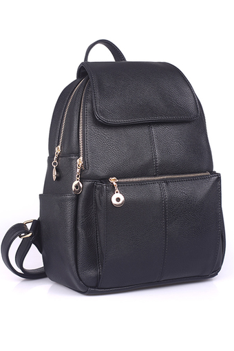 Little Bag กระเป๋าเป้สะพายหลัง กระเป๋าเป้เกาหลี กระเป๋าสะพายหลังผู้หญิง backpack women รุ่น LP-065 (สีดำ)