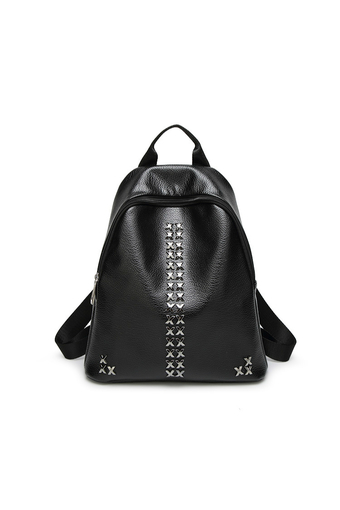 St martshop กระเป๋าเป้สะพายหลังหนังใหม่ สไตล์เกาหลี ญี่ปุ่น รุ่น st04 (สีดำ)