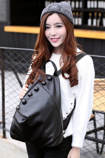 ฺBanana Shop กระเป๋าเป้สะพายหลัง กระเป๋าเป้เกาหลี กระเป๋าสะพายหลังผู้หญิง backpack women รุ่น LP-068 (สีดำ)
