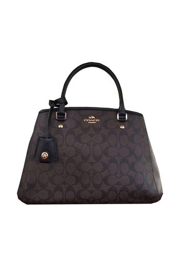 COACH กระเป๋าแฟชั่นผู้หญิง SIGNATURE SHOULDER BAG F34608 (Brown/Black)