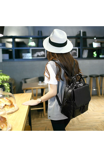 Girly Bags กระเป๋าเป้สะพายหลัง กระเป๋าเป้เกาหลี กระเป๋าสะพายหลังผู้หญิง backpack women รุ่น GP-086 (สีดำ)