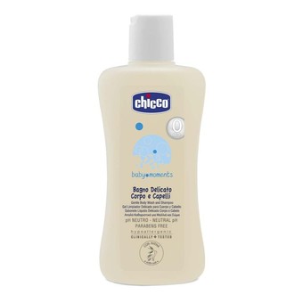 Chicco ครีมอาบน้ำเด็กและแชมพูเด็ก Chicco Baby Moment Gentle Body Wash & Shampoo 200 ml.