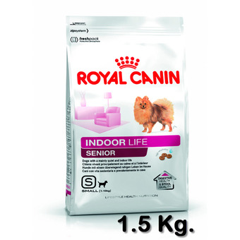 Royal Canin Indoor Life Senior 1.5 Kg โรยัลคานิน อาหารสำหรับสุนัขพันธุ์เล็กเลี้ยงในบ้าน สูงอายุ(8 ปีขึ้นไป) ขนาด 1.5 กิโลกรัม