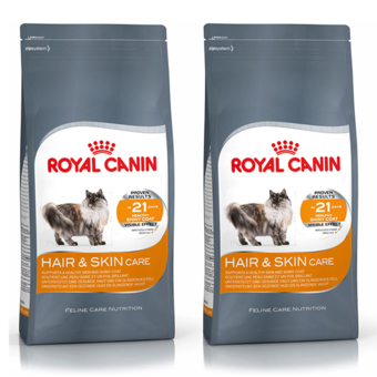 Royal Canin Hair &amp; Skin 400g x 2 Units อาหารสำหรับแมวโตที่ต้องการบำรุงขนและผิวหนัง ขนาด 400 กรัม (2 ถุง)