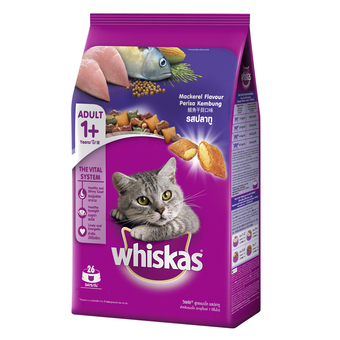 Whiskas Mackeral Flavor Adult Cat Food 3Kg วิสกัส อาหารแมว รสปลาทู สำหรับ แมว อายุ 1 ปี ขึ้นไป 3Kg