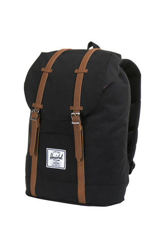 Herschel Retreat Backpack - Black/Tan Leather