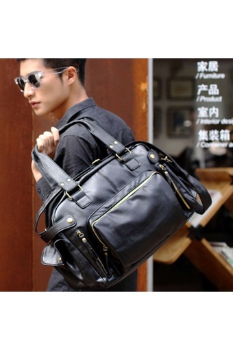 Osaka กระเป๋าสะพายไหล่ผู้ชาย หรือถือ หนัง PU รุ่น NG501 - Black
