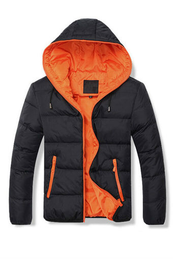 Hequ Men&#039;s Hooded Wadded Coat Outwear Jacket (Orange)