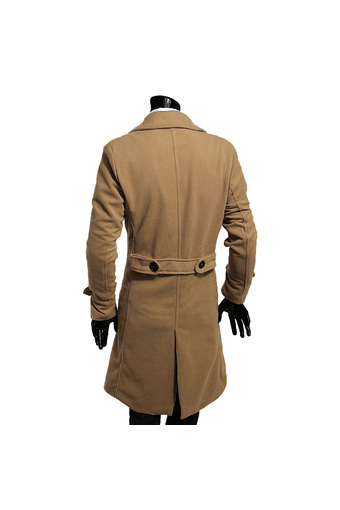 PODOM Men Slim Stylish Double Breasted Trench Long Coat