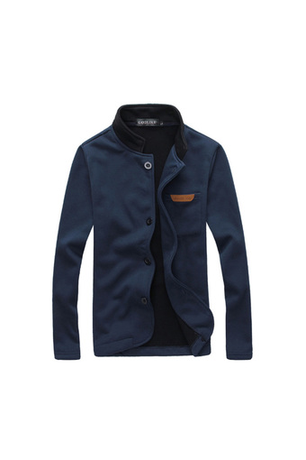 Men &#039;s Jacket Slim Collar Coat Overcoat (Navy)