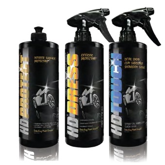 HD CAR CARE แพค 3 ขวด เคลือบฟิล์มแก้ว-เคลือบภายในเบาะ คอนโซล-เคลือบยางและพลาสติกดำ