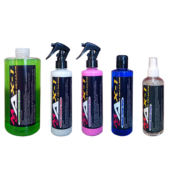 Max-1 Car Detailing โฟมล้างรถผสม Wax 1000 ml + เคลือบสีรถ Nano Coating 250 ml + เคลือบยางดำ 250 ml + เคลือบภายในกลิ่นมะลิสด 250ml +น้ำยาเคลือบกระจกกันน้ำเกาะ 200ml