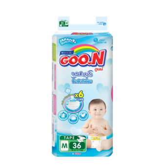 ขายยกลัง GOO.N ผ้าอ้อมเด็กแบบ TAPE M - 36 ชิ้น 4 แพ็ค ( ทั้งหมด 144 ชิ้น )