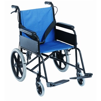 a*bloom Transport Wheelchair รถเข็น ผู้ป่วย วีลแชร์ อลูมิเนียม รุ่น AB0203 - Blue