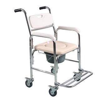 Cofoe ZC018 Commode Wheelchair Aluminum Alloy Hospital Disabled bedside folding toilet bath chair - Intl