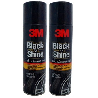 3M Black and Shineโฟมทำความสะอาดเคลือบเงาและปกป้องยางรถยนต์440 ml. (2กป.)