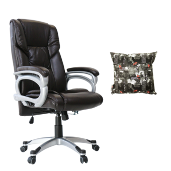 U-RO DECOR เก้าอี้สำนักงาน รุ่น HAMBURG (สีน้ำตาล) + หมอนอิงพิมพ์ลาย รุ่น FOVENIO