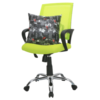 U-RO DECOR เก้าอี้สำนักงาน รุ่น MOON มูน (สีเขียว) + หมอนอิงพิมพ์ลาย รุ่น FOVENIO โฟเวนิโอ้