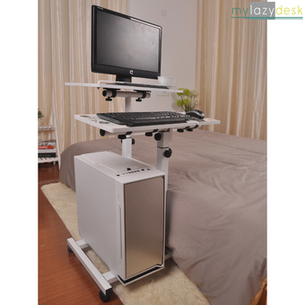 Mylazydesk โต๊ะคอมประหยัดพื้นที่ รุ่น 09-2 White flowers ขนาด 60x54x75 cm. (ขาวลายดอกไม้)