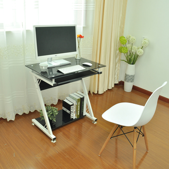 Mylazydesk โต๊ะคอม Z Type พร้อมชั้นวางเอกสารด้านล่าง รุ่น 750B ลายไม้เข้ม ขนาด 80x60x120 cm.