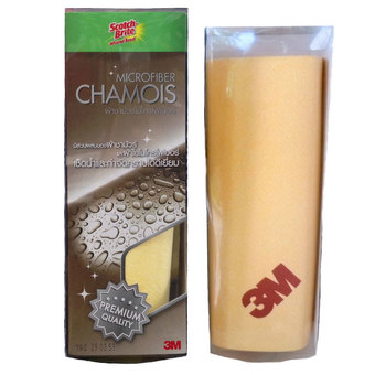 3M ผ้าชามัวร์ผสมไมโครไฟเบอร์ Chamois Microfiber สำหรับทำความสะอาดรถ 38×40 cm.