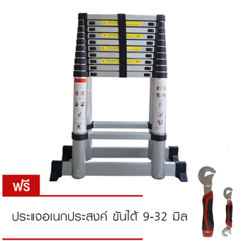 Multi-X บันไดอลูมิเนียม ยืดหดได้ ทรงเอ 3.2 เมตร ทรงพาด 3.2 เมตร พับเก็บ ladder aluminium รุ่น ML2-002 ( สีเทา ) แถมฟรีประแจอเนกประสงค์ ขันได้ 9-32 มิล มูลค่า 350 บาท
