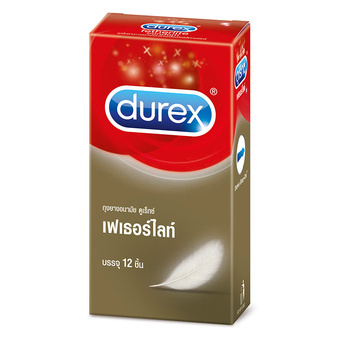 ดูเร็กซ์ ถุงยางอนามัย เฟเธอร์ไลท์ 12 ชิ้น Durex Fetherlite Condom 12&#039;s