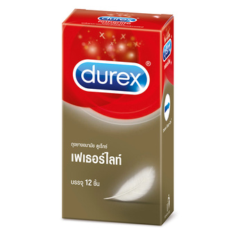 ดูเร็กซ์ ถุงยางอนามัย เฟเธอร์ไลท์ 12 ชิ้น Durex Fetherlite Condom 12's