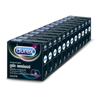 ดูเร็กซ์ ขายส่งยกแพ็ค ถุงยางอนามัย ดูอัล เพลย์เชอร์ แบบ 3 ชิ้น 12 กล่อง Durex Wholesale Pack Dual Pleasure Condom 3&#039;s x12 box