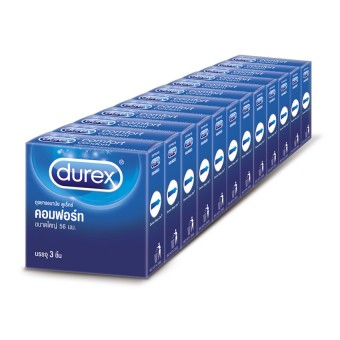 ดูเร็กซ์ ขายส่งยกแพ็ค ถุงยางอนามัย คอมฟอร์ท แบบ 3 ชิ้น 12 กล่อง Durex Wholesale Pack Comfort Condom 3&#039;s x12 box