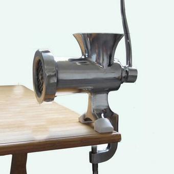 BUYINCOINS Stainless Steel Kitchen Home Cast Iron Manual Meat Grinder Table Hand Mincer
