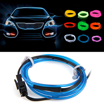 WiseBuy 5M 15FT Blue Neon LED Light Glow EL Wire String Strip Rope Tube Car Dance