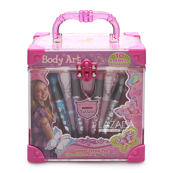 HOT FOCUS CARRY ALL GLITTER TATTOOS &amp; HAIR SET 839792