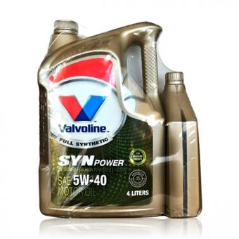 Valvoline น้ำมันเครื่องยนต์ เบนซิน Valvoline SYN Power SAE 5W-40 สังเคราะห์ 100% API SN, ILSAC GF-5, ACEA A1, A5 Protection 4 ลิตร แถม 1 ลิตร