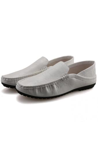 YINGLUNQISHI Men&#039;s Casual Shoes Low Cut Flat Shoes Loafers (White) (Intl)