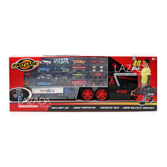 FAST LANE TRUCK CARRYCASE W/ 11 CARS &amp; ACC.