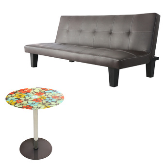 U-RO DECOR SKY โซฟาเบด 3 ที่นั่ง (สีน้ำตาล) + โต๊ะข้าง รุ่นโตรอนโต-TORONTO - GF สีเทา