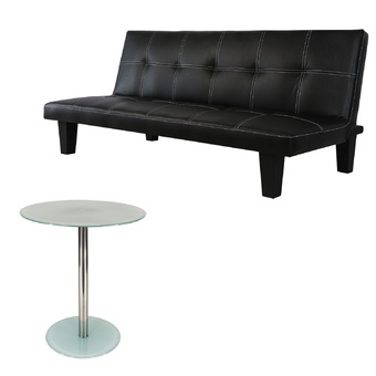 U-RO DECOR SKY โซฟาเบด 3 ที่นั่ง (สีดำ) + โต๊ะข้าง รุ่นโตรอนโต-TORONTO - สีขาว